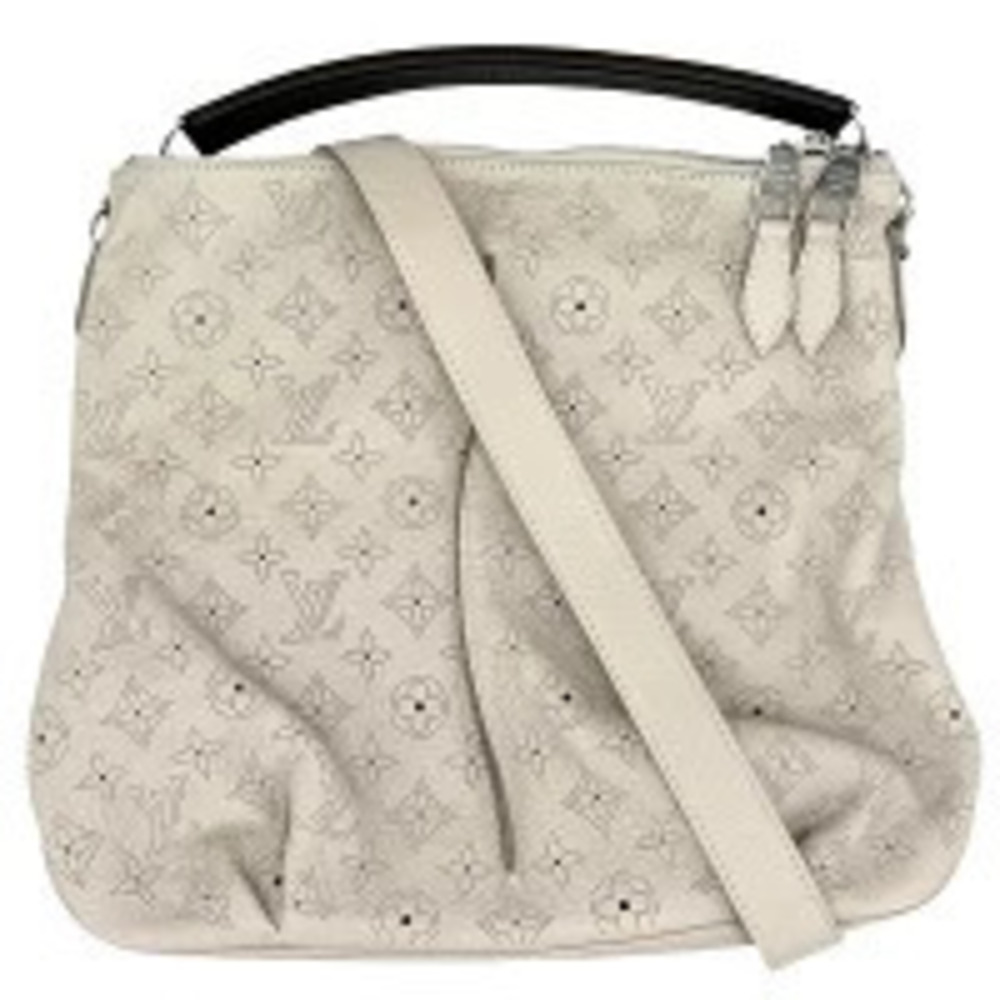 Louis Vuitton Selene Monogram Mahina 2Way Shoulder Bag Leather Beige Tan